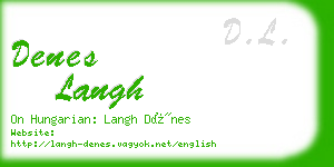 denes langh business card